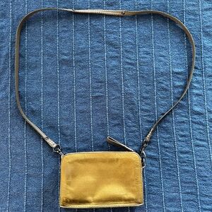 Bronze leather crossbody bag